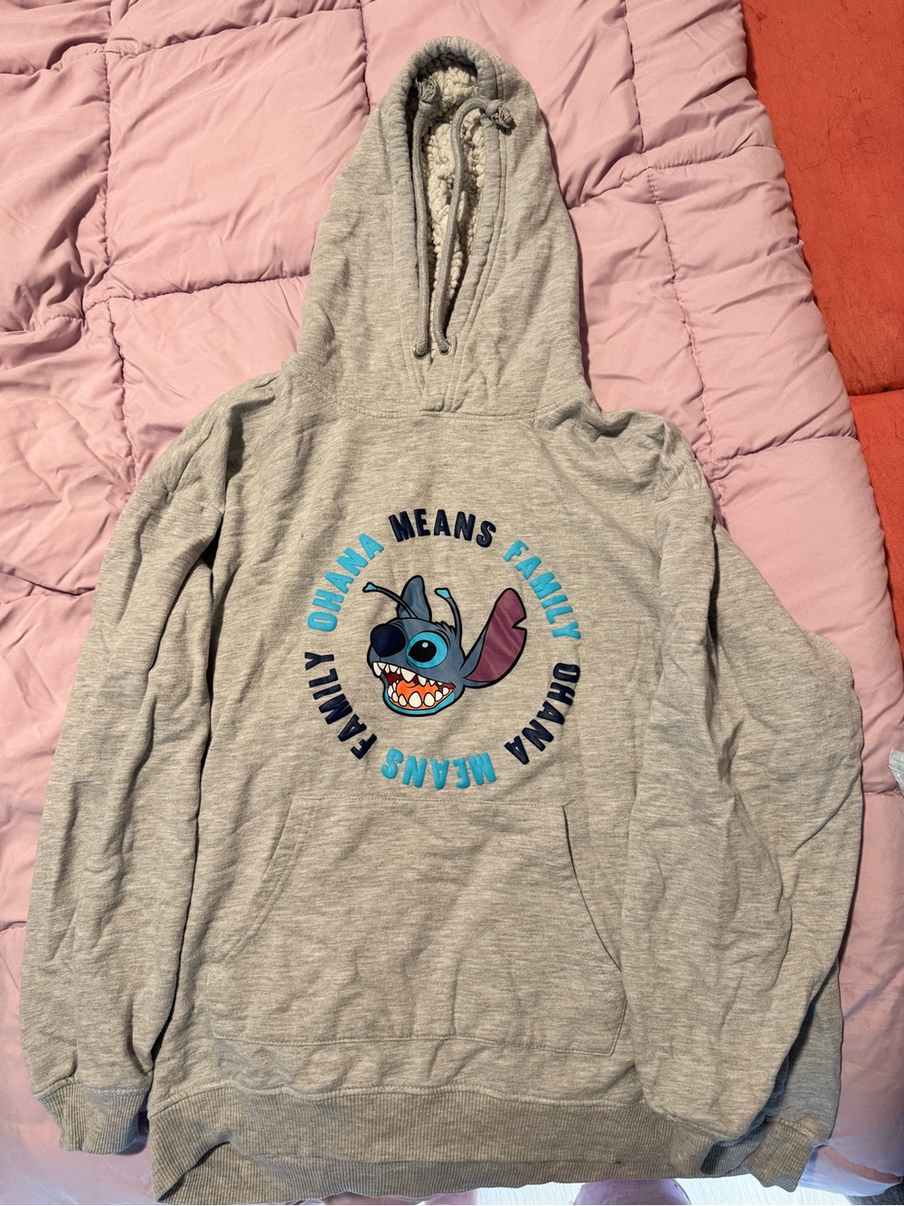 Disney Gray Hoodie with Blue Stitch Accents